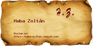 Haba Zoltán névjegykártya
