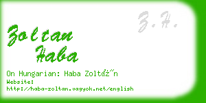 zoltan haba business card